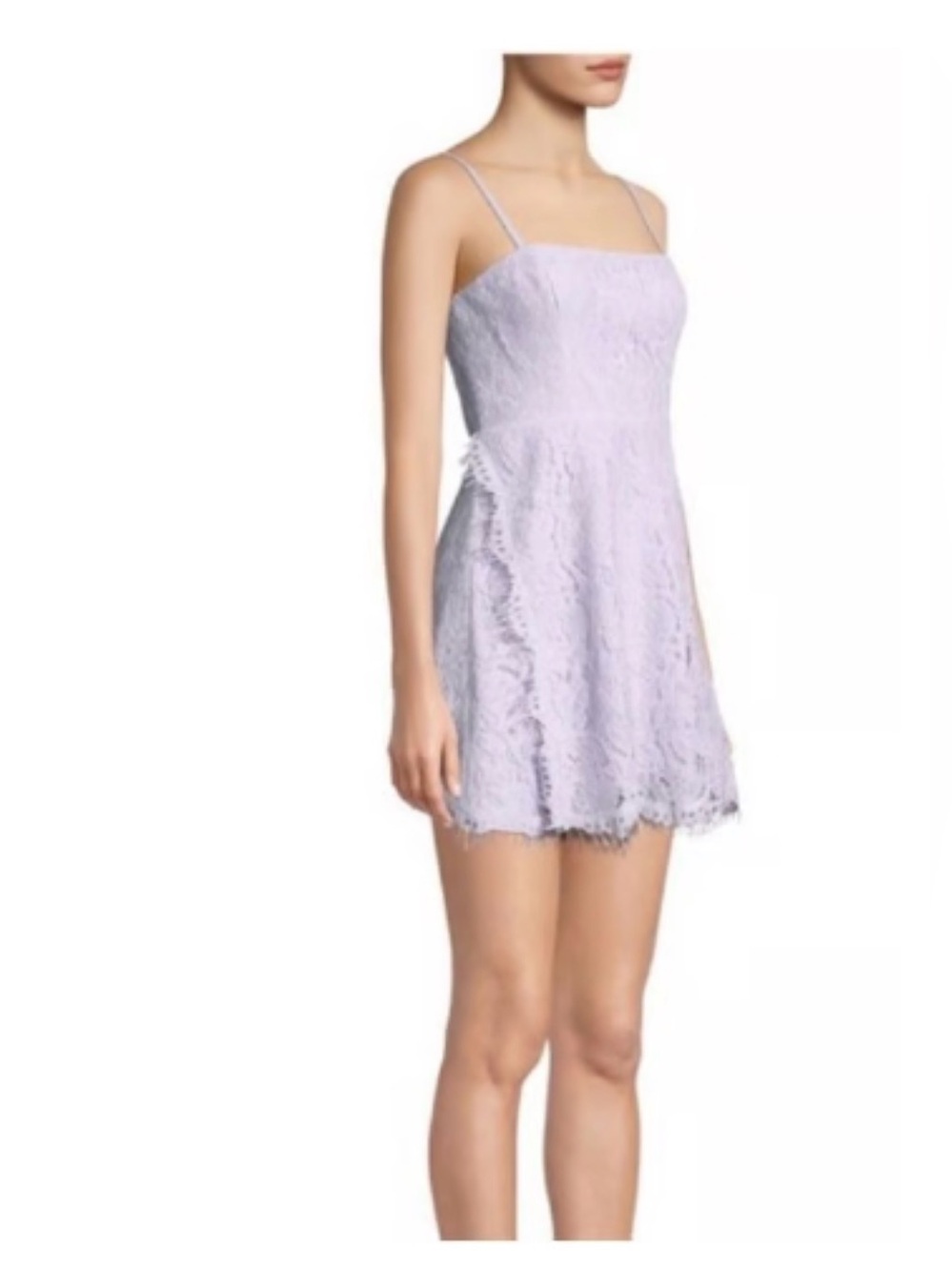 Fame & Partners Fiona corded lace strappy lilac mini dress. Like new. Worn once.